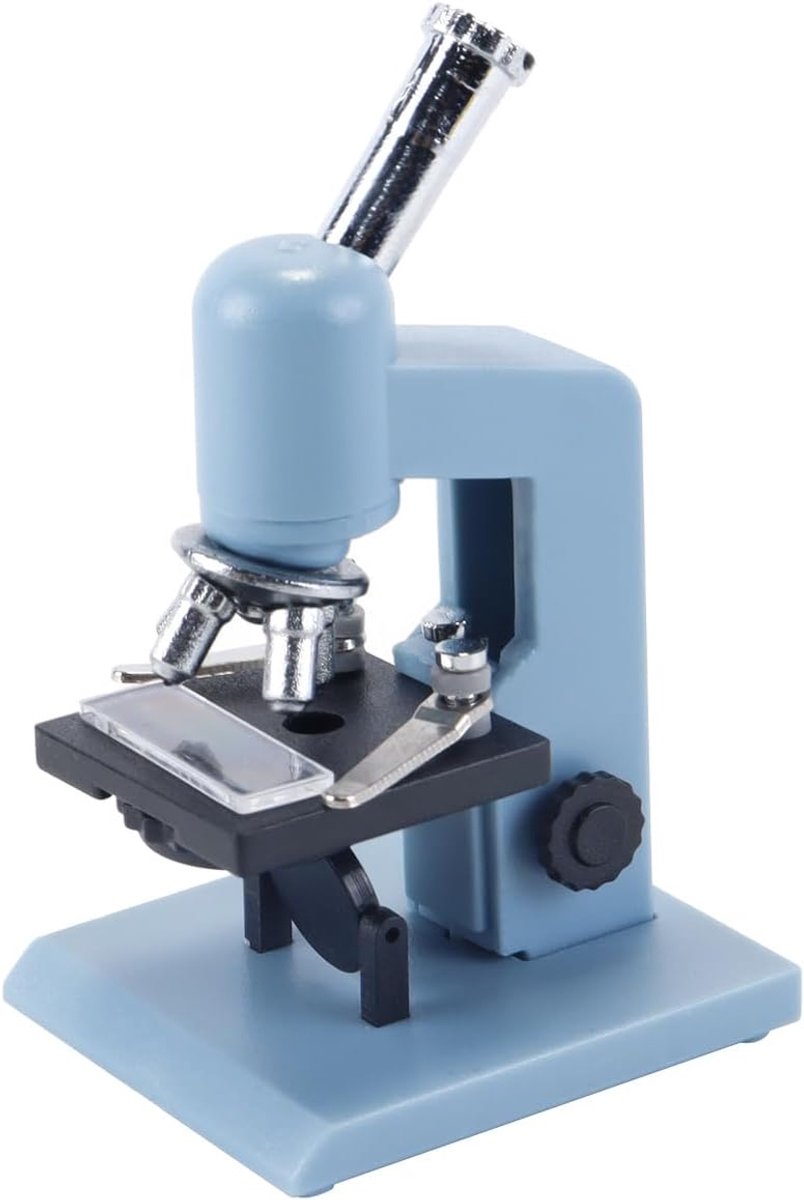 miniatuurmicroscoop, plastic poppenhuis mini laboratoriumgereedschap voor poppenhuis wetenschapsscène, experimentele scène poppenhuisset voor schaal 1:12