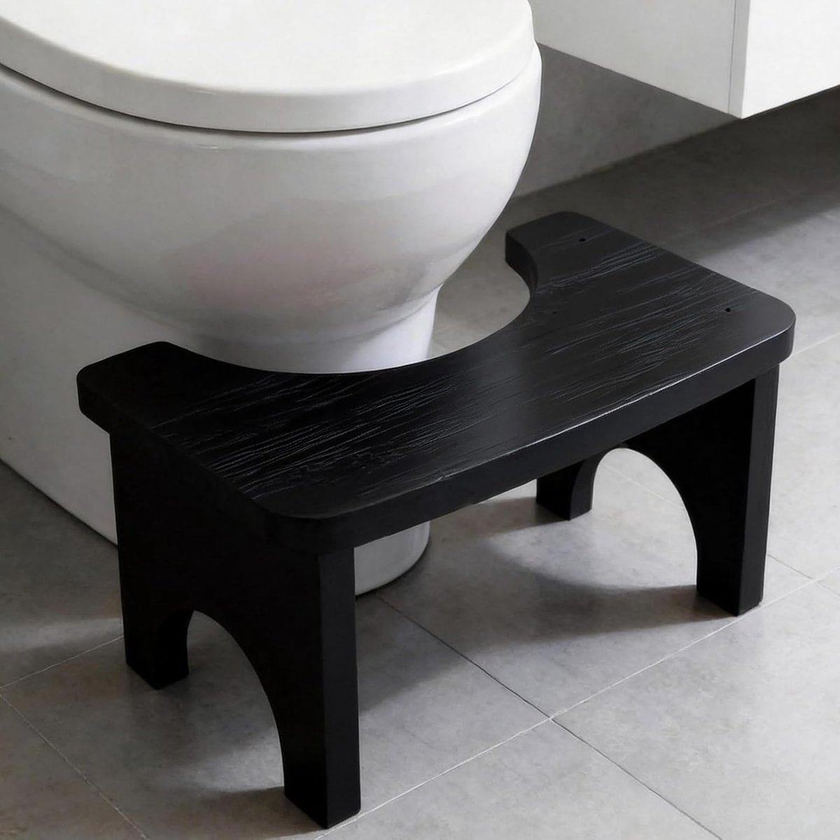 Toiletkruk met natuurlijk design: 37 x 20 x 17 cm, stabiele bamboe toiletkruk voor volwassenen, gezonde en draagbare toiletkruk, antislip zithoudhulp bij verstopping