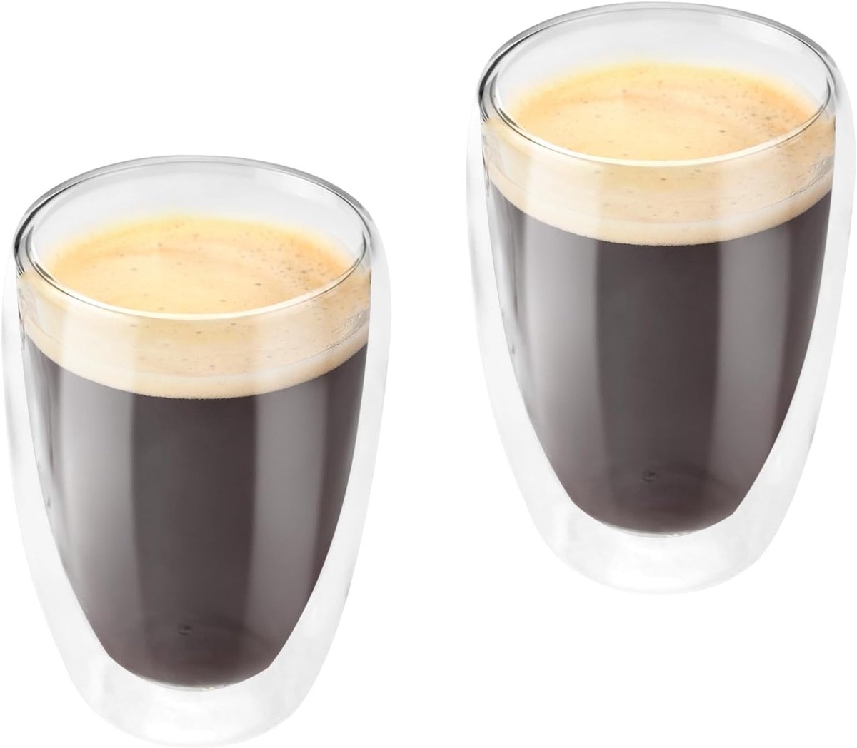 2 stuks dubbelwandige glazen mokken, geïsoleerde heldere koffie espressokopjes voor warme en koude dranken, 450 ml borosilicaatglas koffiemokken voor latte cappuccino thee melk sap bier