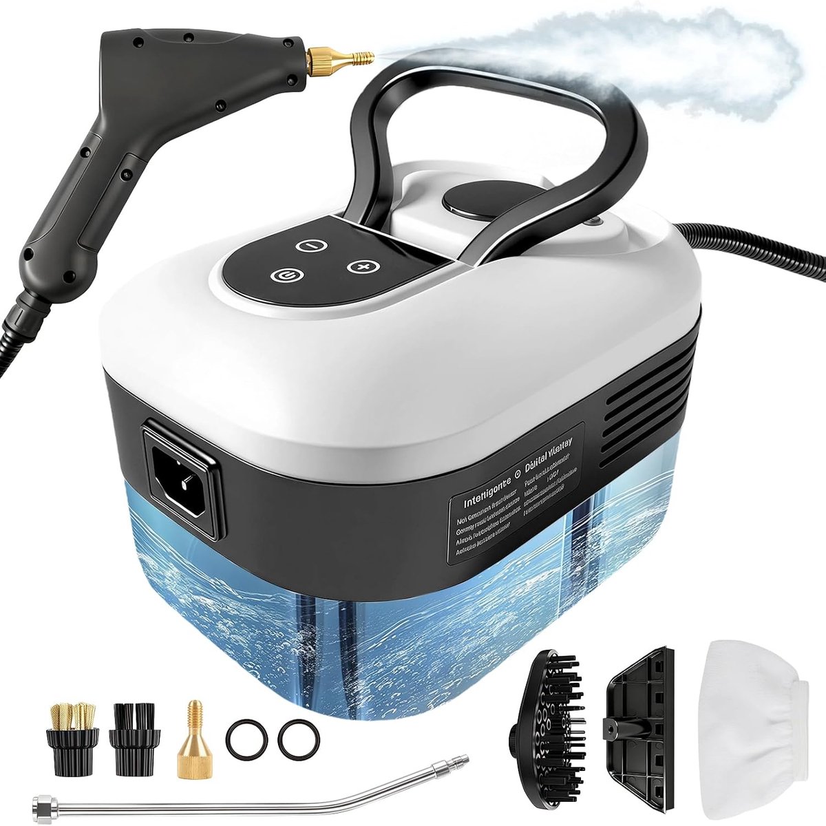 Stoomreiniger, 2500 W, handapparaat, met 1,8 l watertank, multifunctionele stoomreiniger met 8 accessoires, 15 seconden opwarmtijd, 6 modi instelbaar, voor keuken en badkamer