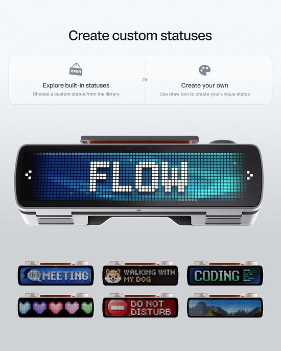 Bar - Productivity Multi-Tool Device with LED Pixel Display, Focus Timer, Distraction Blocker, Custom Busy Messages, Smart Home Ready, Open-Source & Developer-Friendly — afbeelding 4