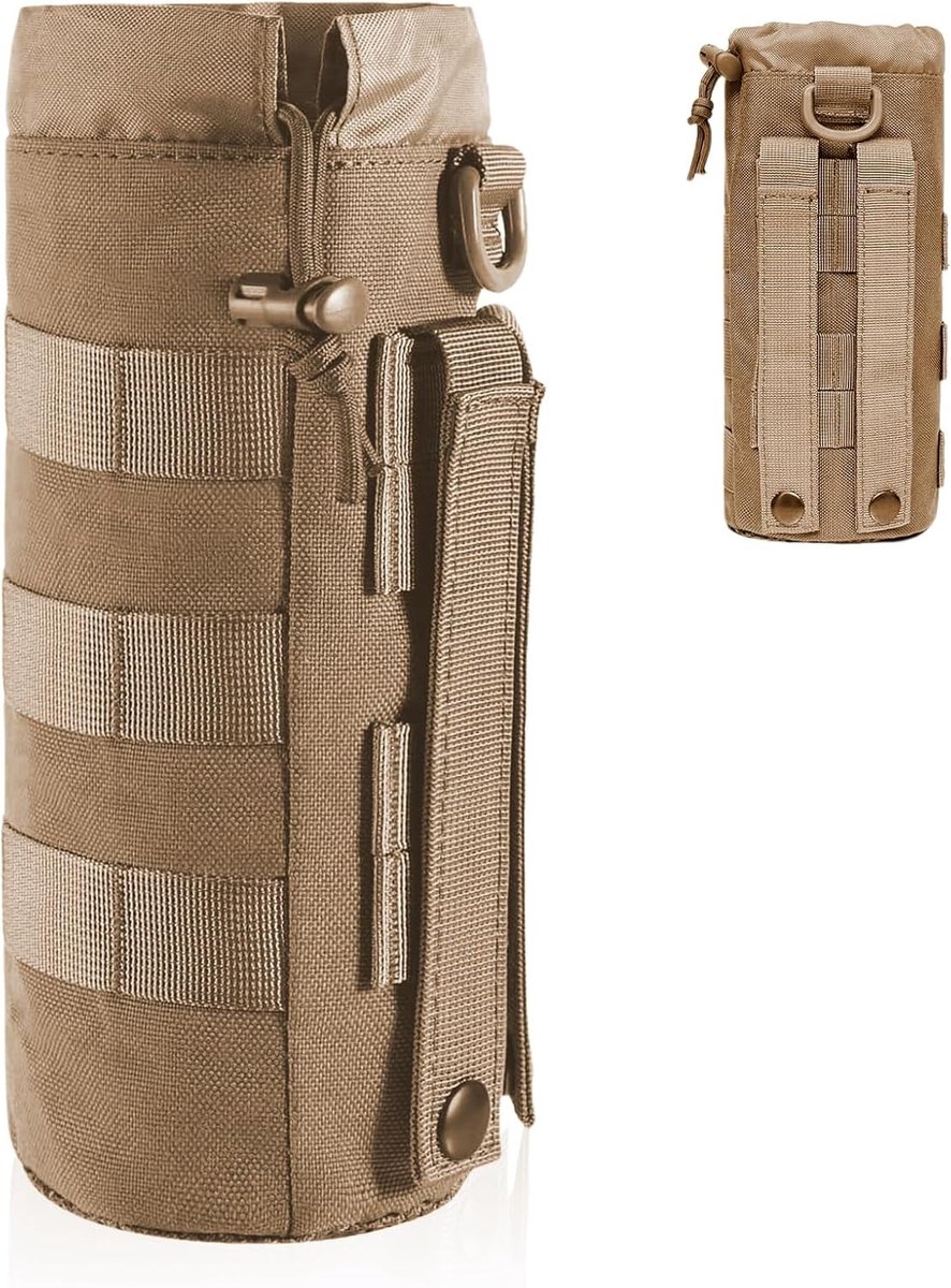 Tactische Waterfleshouder van 1000D Nylon, Praktische Molle Pouch voor Hiking, Camping en Sportactiviteiten met Trekkoord en Mesh Bodem