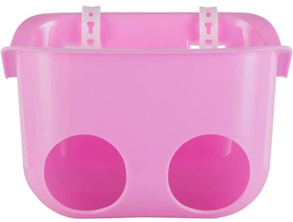 Fietsstoeltje Poppen - Poppenhouder Mandje - Kinderfiets Accessoire - Veilige Pasvorm - 21x15x14 cm - Roze