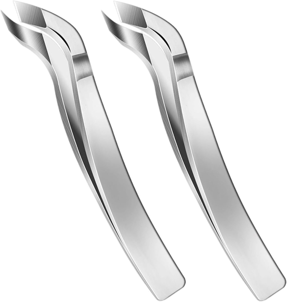 2 stuks nagelriemtang van roestvrij staal, nauwkeurige nagelriemsnijder voor manicure en pedicure, nagelriemtang voor nagels en voeten, nagelset voor dames