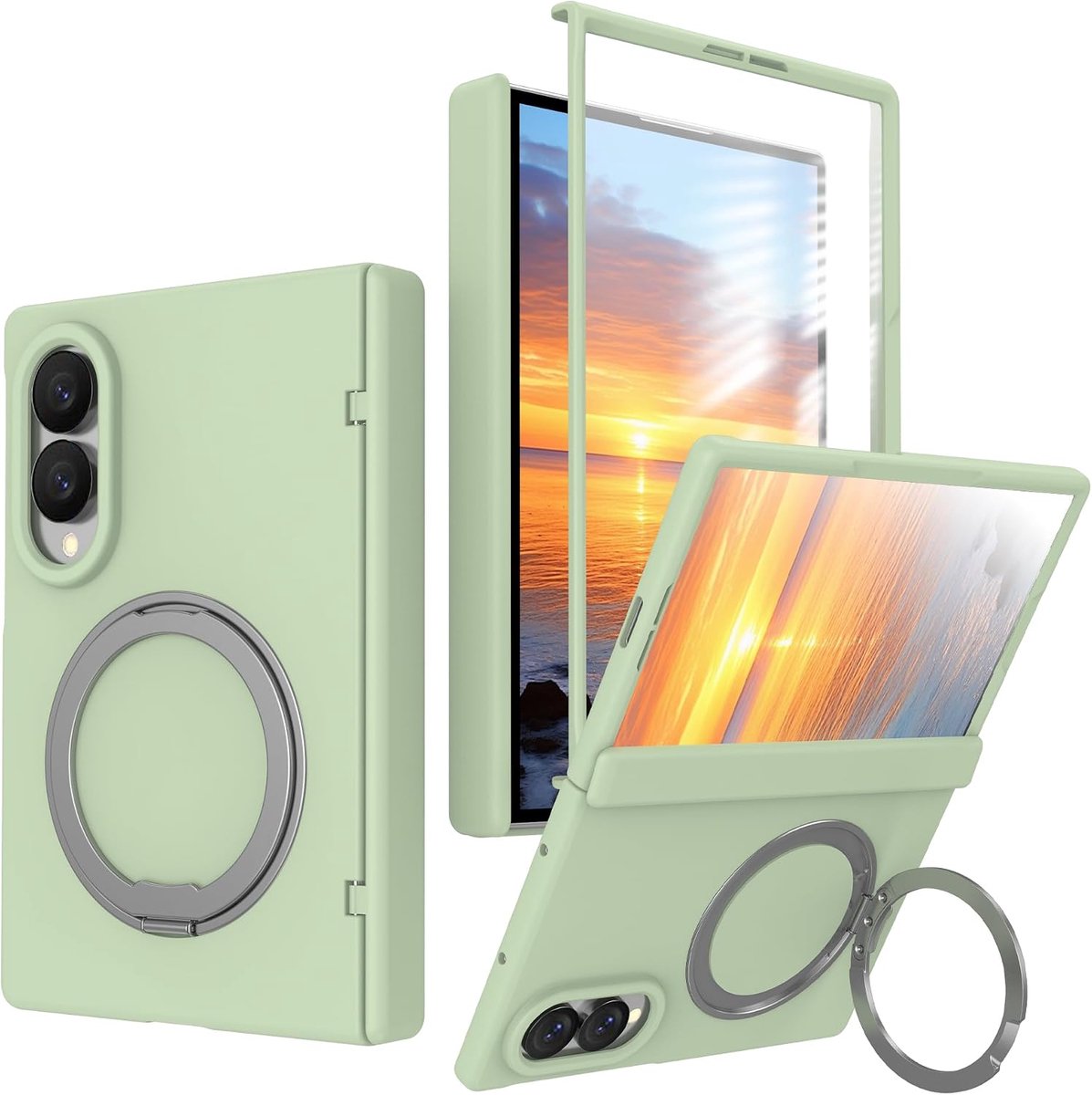 Compatibel met Samsung Galaxy Z Fold 8, Transparant Groen