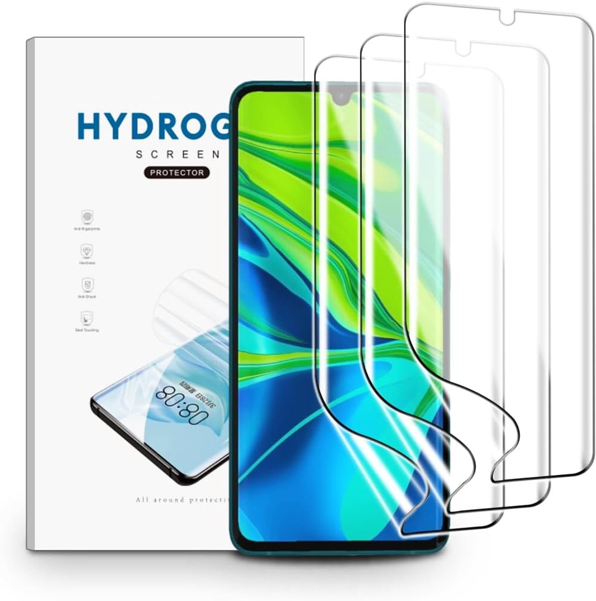 Schermprotector voor Xiaomi Mi Note 10 Pro/Mi Note 10, 3 Stuks Schermbeveiliging Ultra Helder, TPU Flexibele Beschermende Zachte Film, Krasvast
