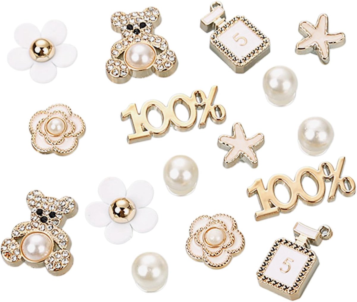 16 stuks schoenaccessoires van strass, schoenbedels, afneembare schoenbedels, voor klompen, ornamenten, schoendecoraties, knutselen