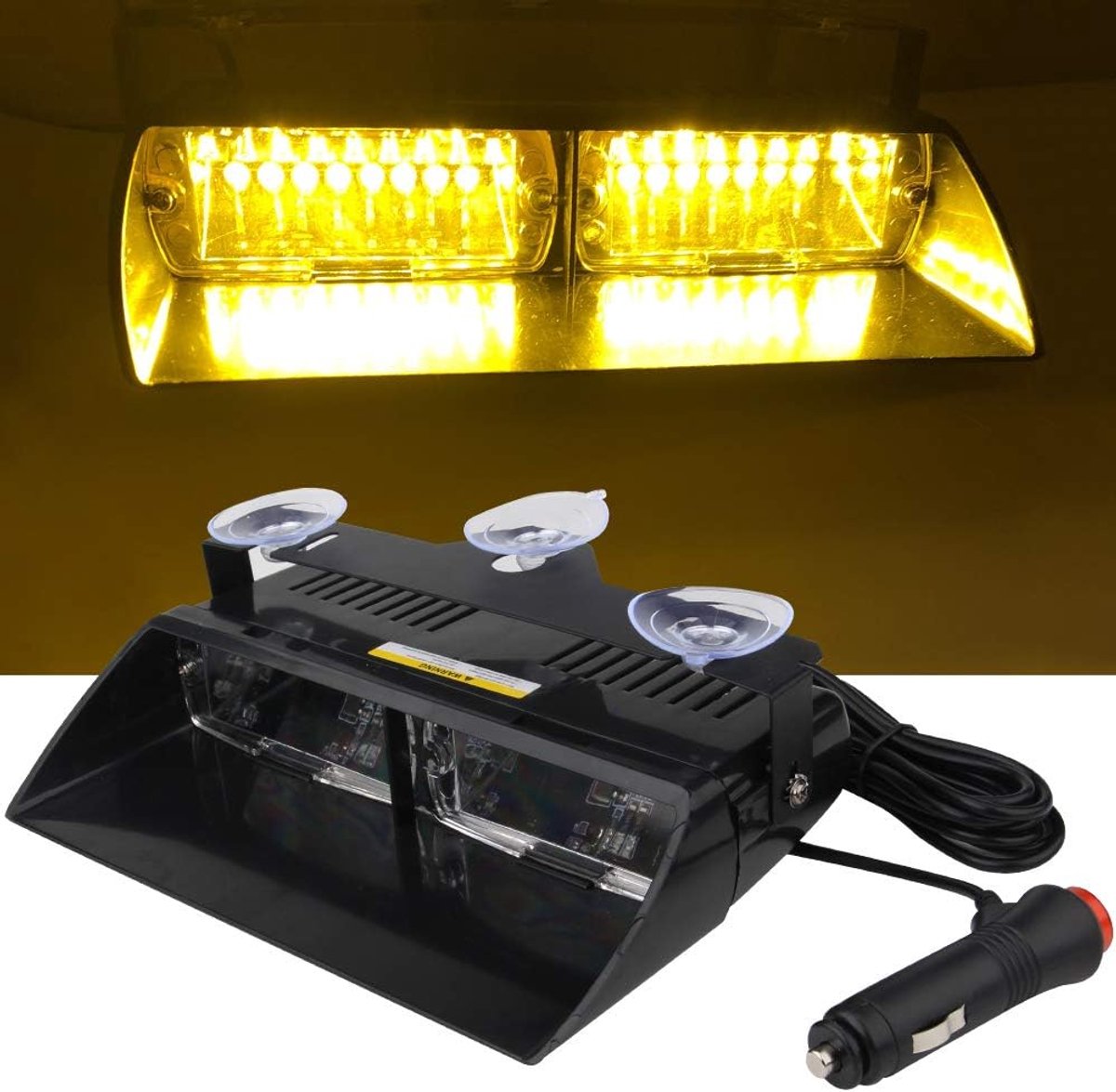 16 LED-Baken Emergency Law Enforcement Hazard Beacon LED-Stroboscoopflitser Licht Super Helder Waterdicht 12V-Vrachtwagens SUV-Interieur Dak/Dashboard/Voorruit