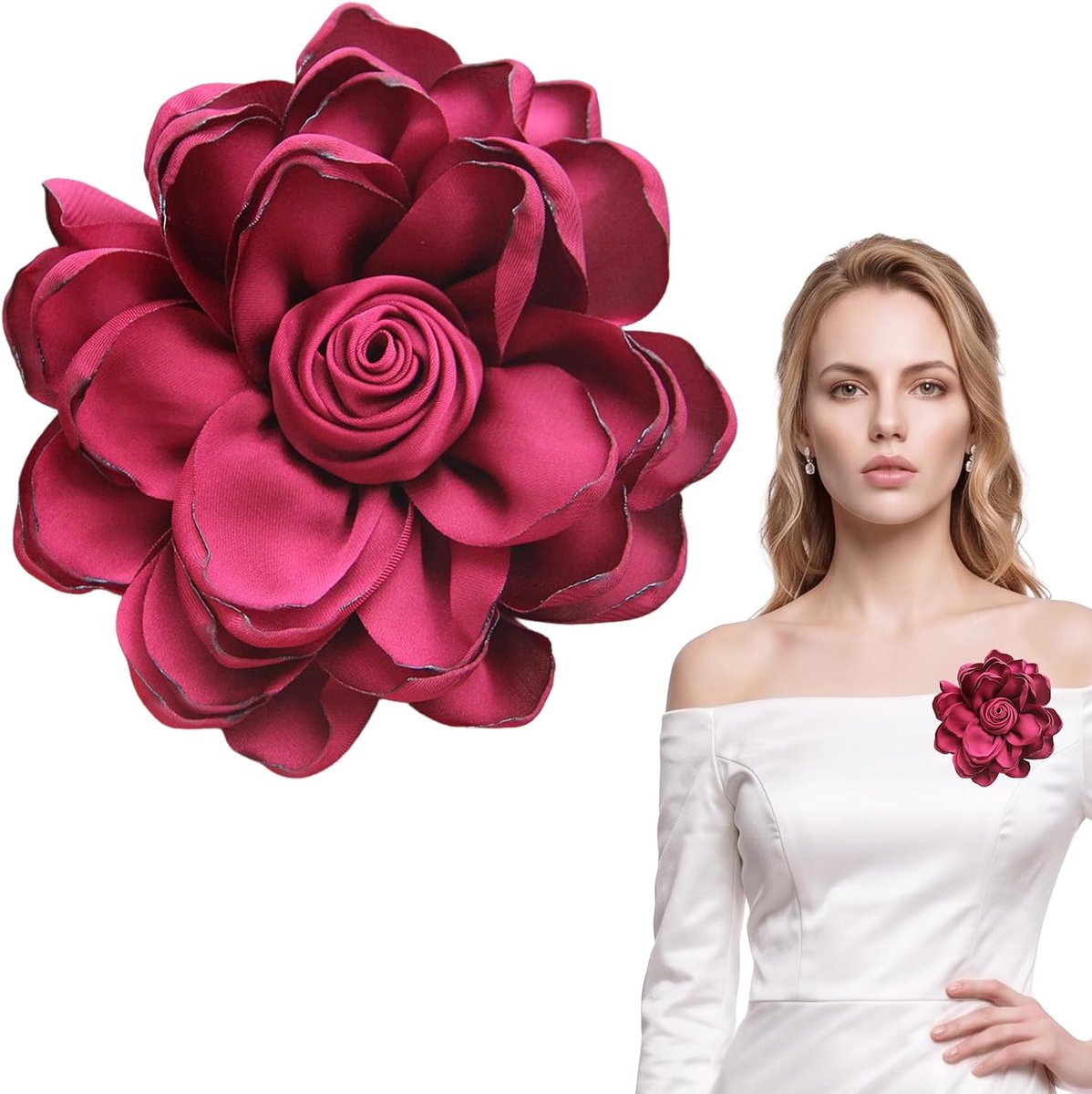 Rozen bloemenbroche groot, bloemen haarspeld, klassiek elegant, voor kleding, haaraccessoires voor bruiloft, feest, dans