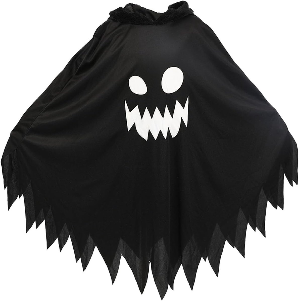 Unisex Kinderen Zwart Spook Kostuum met Verlichting, Halloween Cape en Pompoentas voor Feest en Carnaval