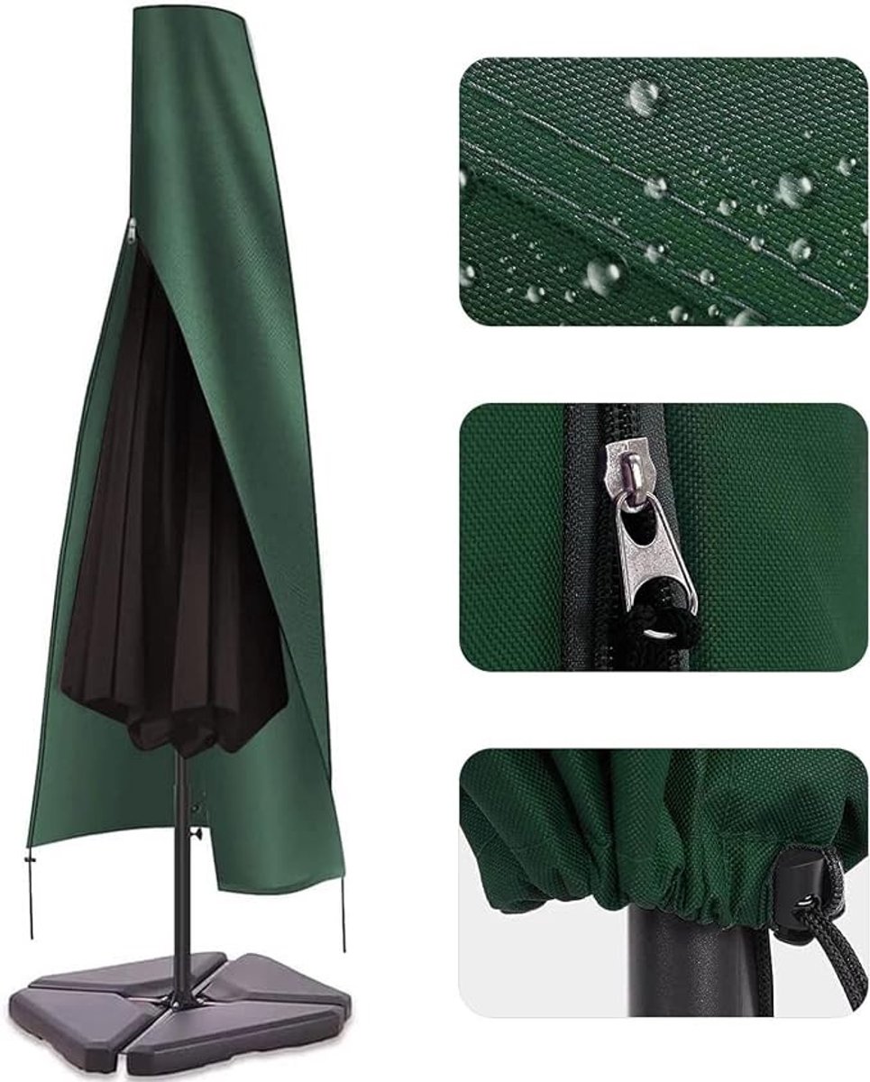 Livatto Parasolhoes 190 cm – Waterdichte Tuinparasolhoes met Rits en Trekkoord voor Ronde Parasols 2,5 tot 4 m