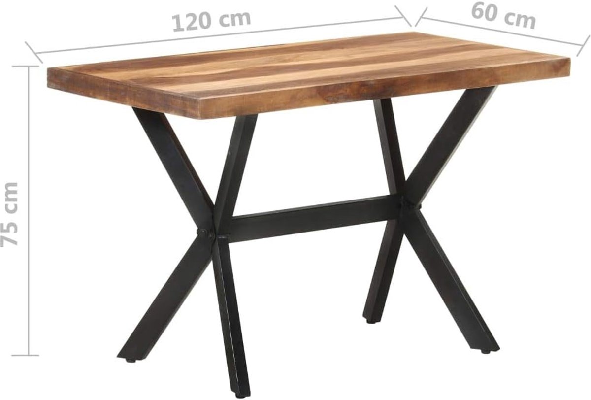 Massief acaciahout honingkleurige afwerking industriële stijl 120x60x75 cm