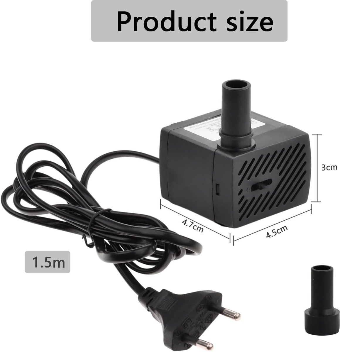 Fonteinpomp voor katten en honden, zeer stille fonteinpomp, instelbare waterdebiet, afneembare mini-waterpomp voor fonteinen en aquaria, voor katten en honden (4 W, 280 l/h)