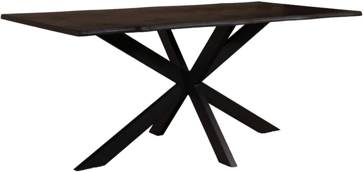 Eettafel langwerpig visgraat 180cm Otis zwart langwerpige tafel MDF eetkamertafel