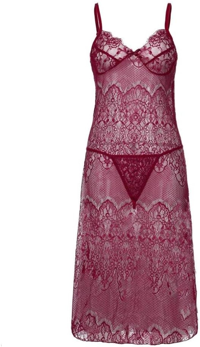 Lingerie Dameslingerie Sexy set kanten Kimono nachtkledingSexy V-hals Kanten Jarretel Nachthemd Pyjama Met String Nachthemd Sexy Lingerie Porno-C_3XL