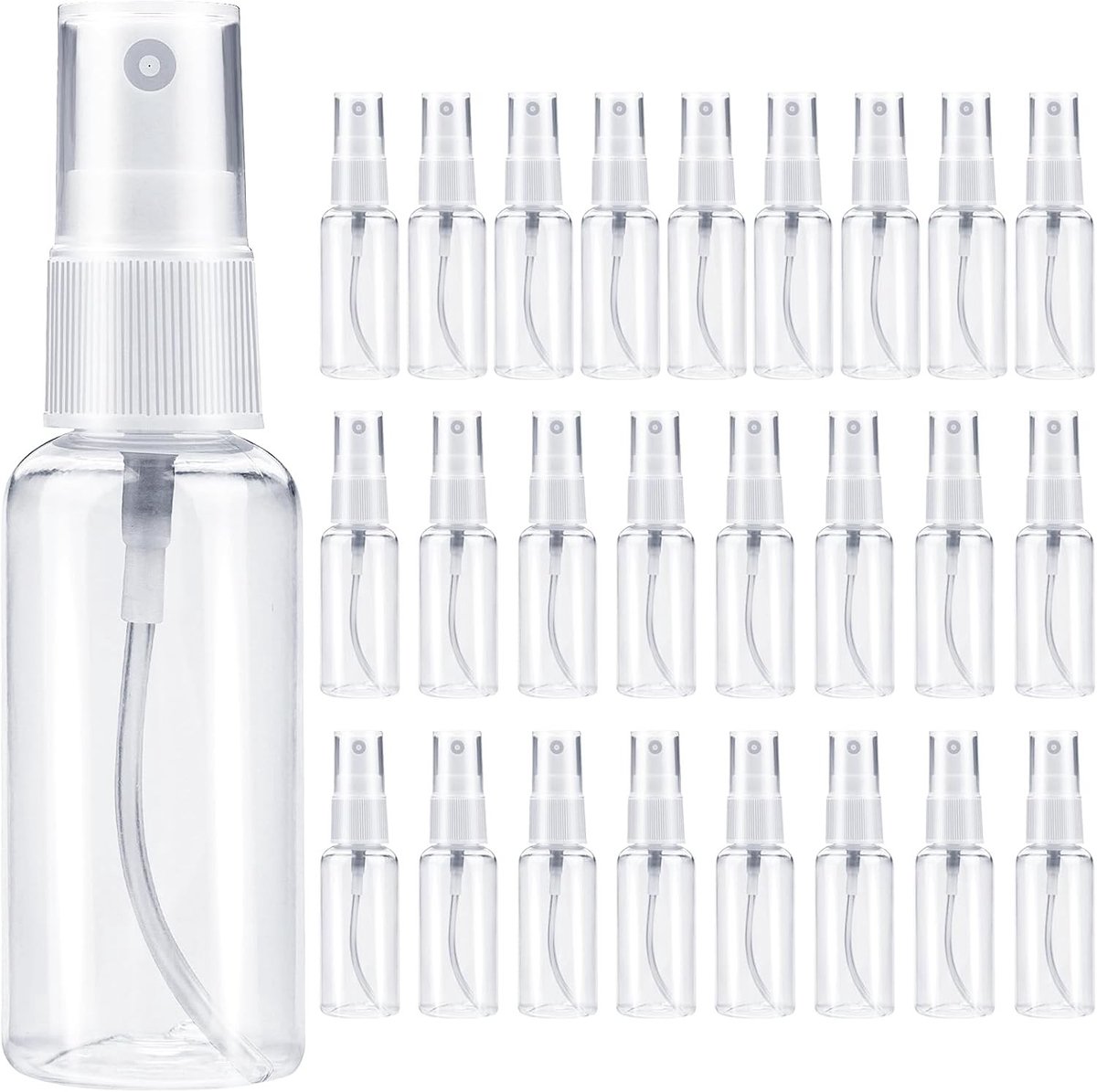 25 Stuks 50ml Sprayflessen - Mini Atomizers voor Parfum, Alcohol en Cosmetica - Perfect voor Reizen en Persoonlijke Verzorging