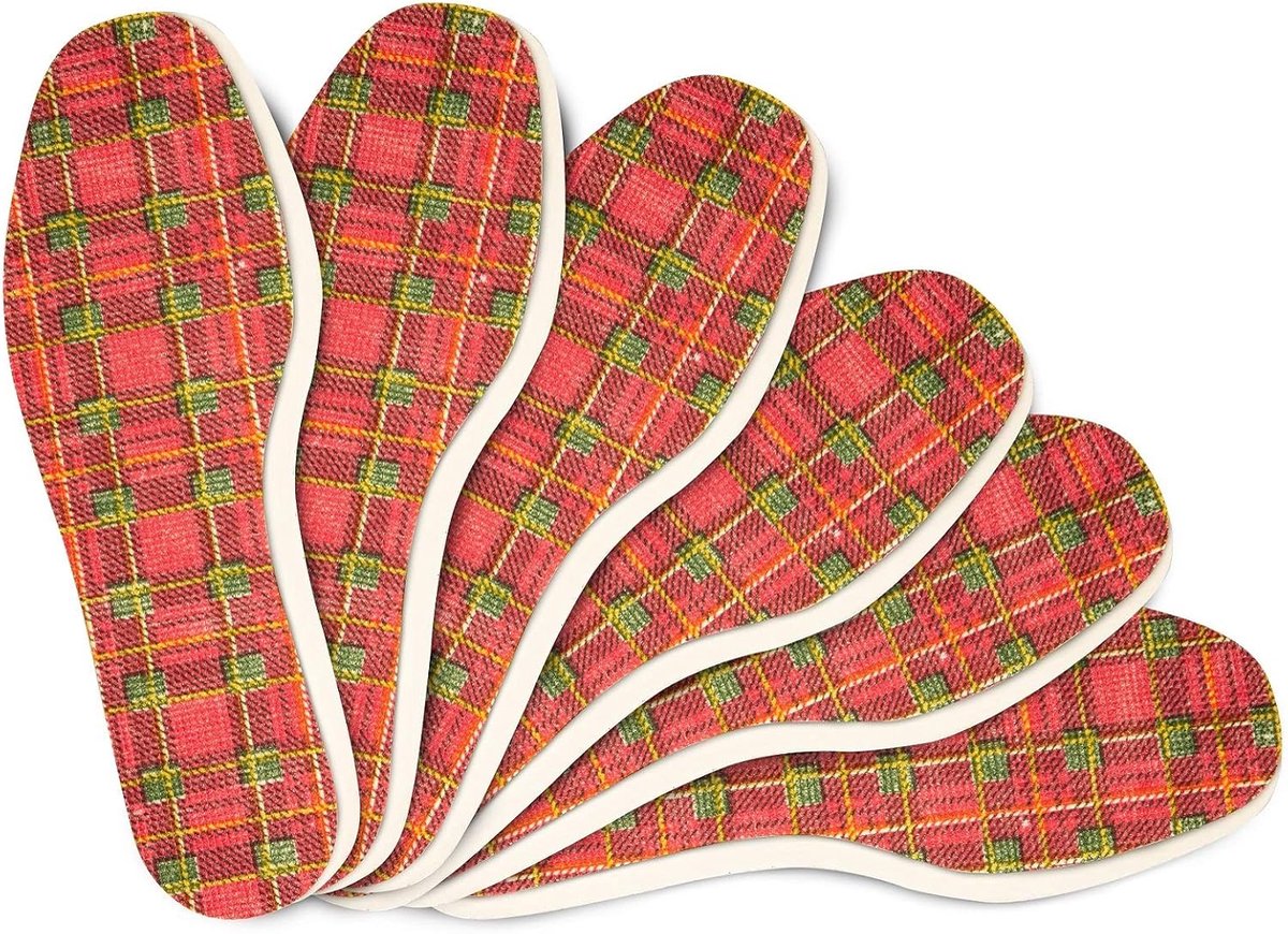 6 Paar Tartan Schoen Inlegzolen voor Mannen en Vrouwen | Comfortabele Schoen Inlegzolen voor Dagelijks Gebruik | Unisex Schoen Inlegzolen met Stijlvol Tartan Design | Kaps (43 EUR)