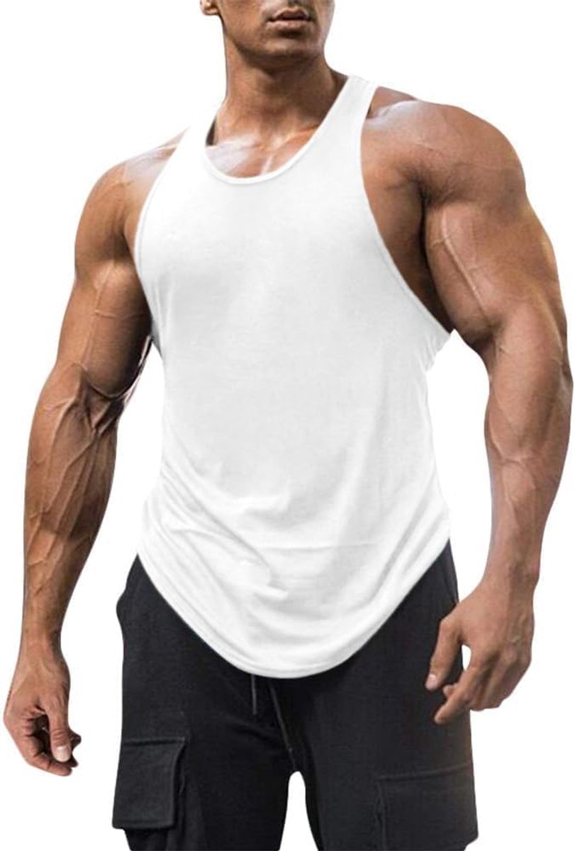 Tanktop voor heren, mouwloos shirt, gym, fitness, spiershirt, mannen, effen, licht, onderhemd, zomer, okselshirt, slim fit, bodybuilding, functioneel shirt