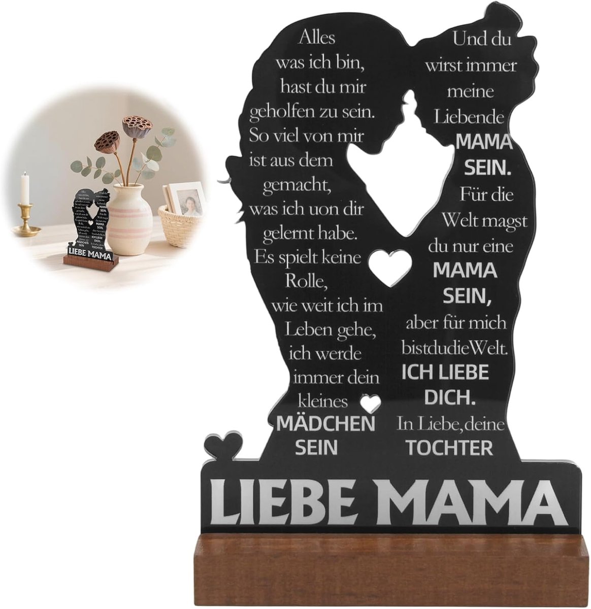 Cadeaus voor mama, moeder, dochter, liefdesmama creatieve handicraft, decoratieve items met basis, voor mama, hartfelt, berichtenbord