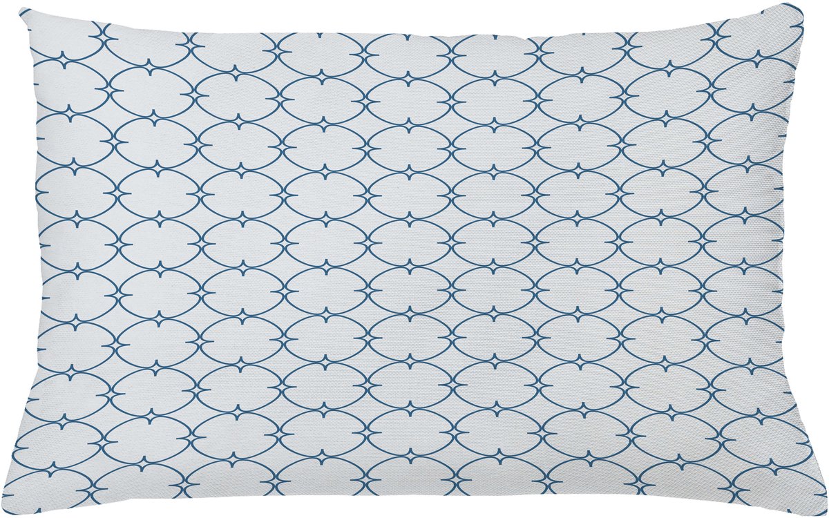 ABAKUHAUS Vintage Kussenhoes, Kariert Einfache Retro, Kussenhoes zonder Binnenkussen, met Ritssluiting, Dubbelzijdige Print, Wasbaar, 65 x 40 cm, Blauw Wit