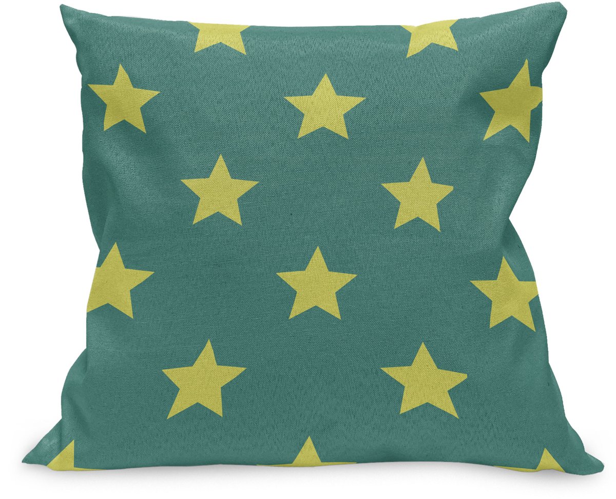 ABAKUHAUS Sterren Kussenhoes, Vintage Geometry Patroon, Kussenhoes met Ritssluiting en Dubbelzijdige Print, 40 x 40 cm, Jadegrün Lichtgroen