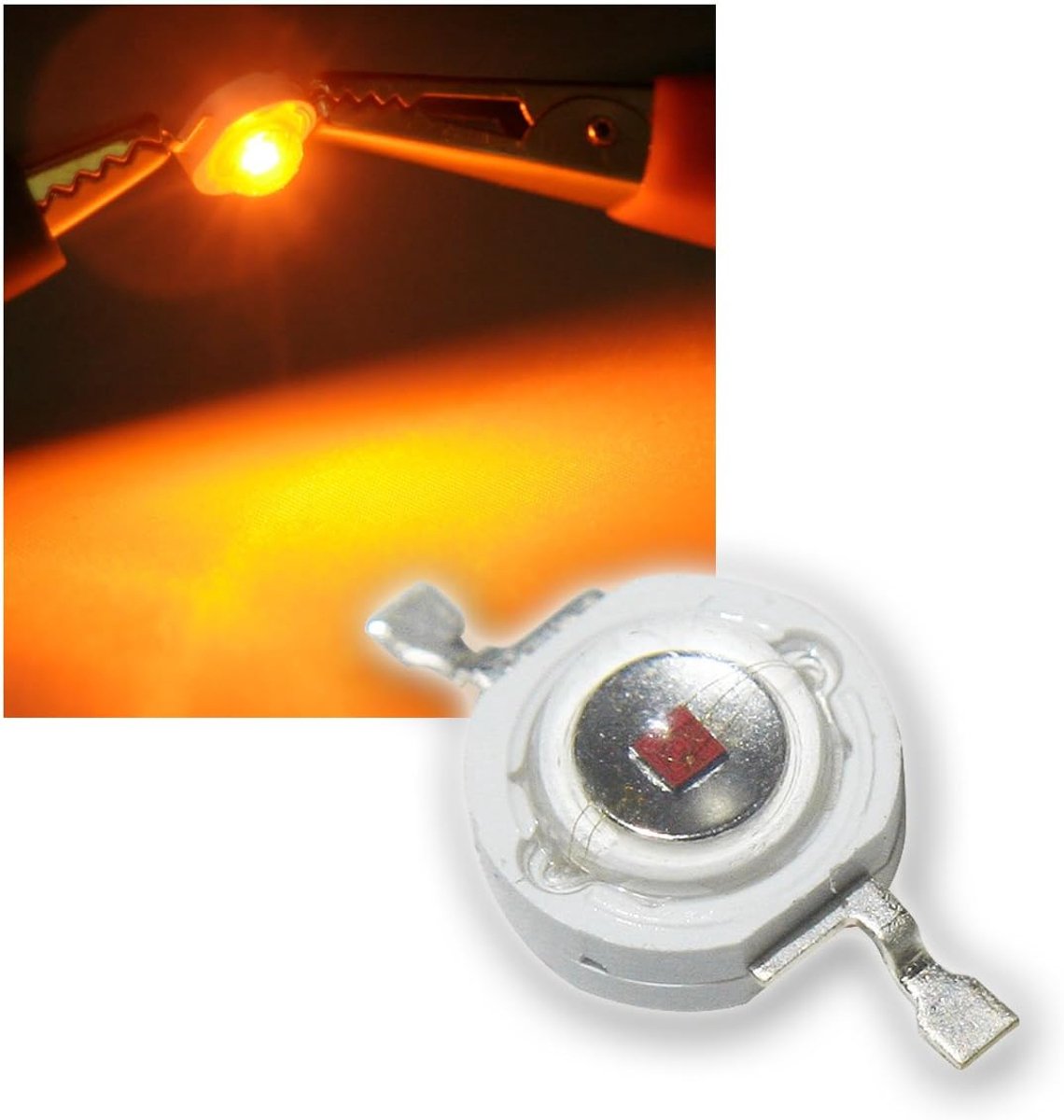 Set van 10 hoogvermogen LED's 1W geel, type "WTN-1W-45y", super helder, zonder printplaat, brede stralingshoek