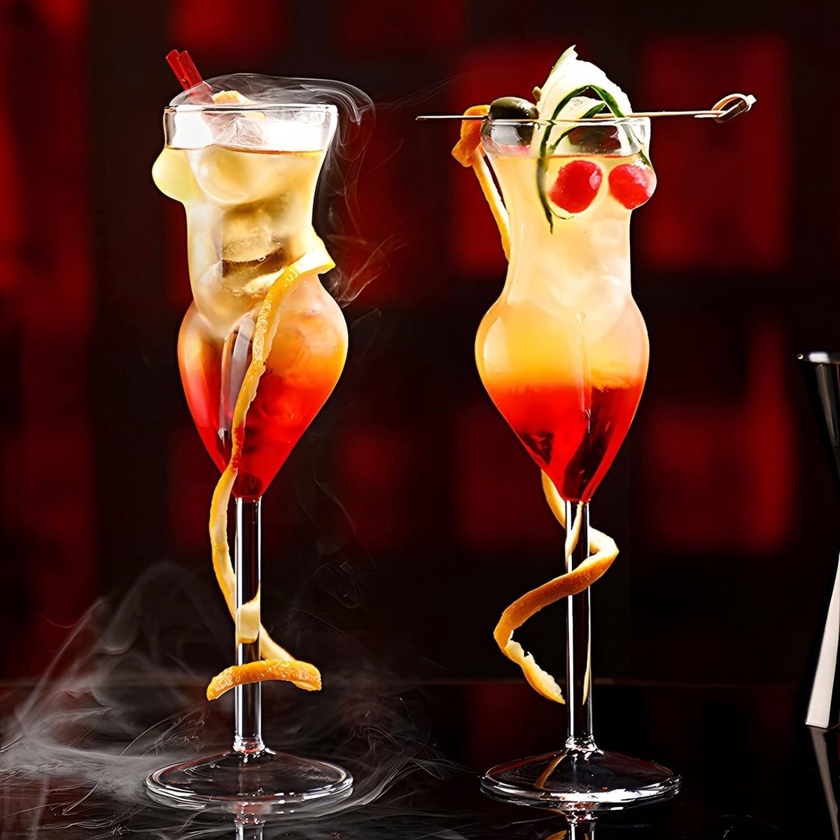 Wijnglazen lichaam 192,8 ml whisky drinkglazen met geschenkdoos champagnebeker voor Lady's Night Party Home Bar