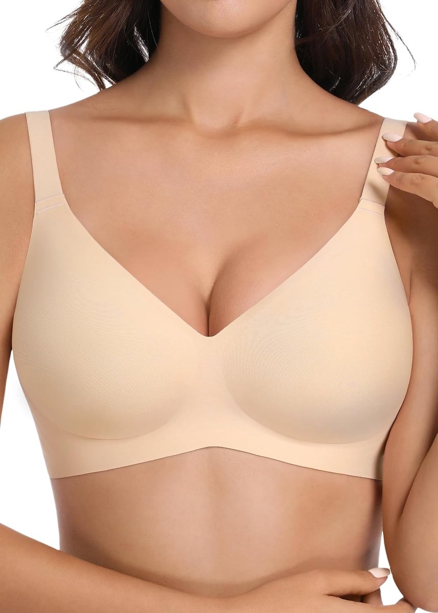 Draadloze Naadloze BH Ultra-Zachte Push Up Volledige Dekking Bralette Dagelijks Comfort & Ondersteuning
