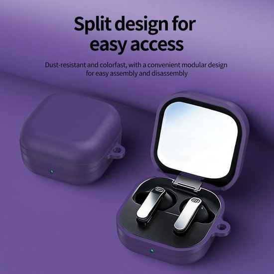 [4 in 1] Hoesje compatibel met Samsung Galaxy Buds4 / Buds4 Pro met sleutelkoord, sleutelhanger en reinigingsset, zachte TPU kunstlederen textuur volledige druppel beschermhoes voor vrouwen mannen — afbeelding 3