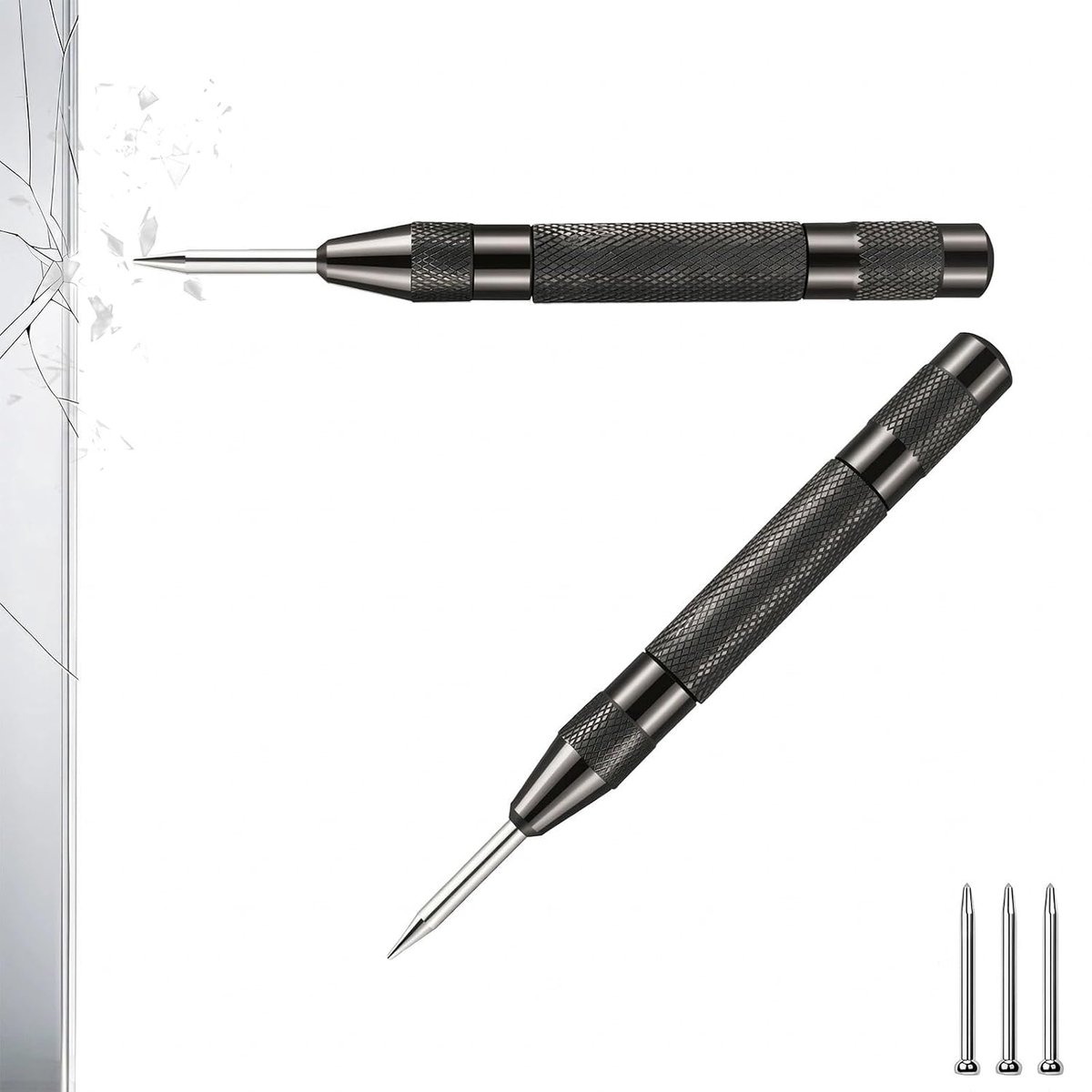 2 stuks automatische korrels, 130 mm, zwarte veerkorrels