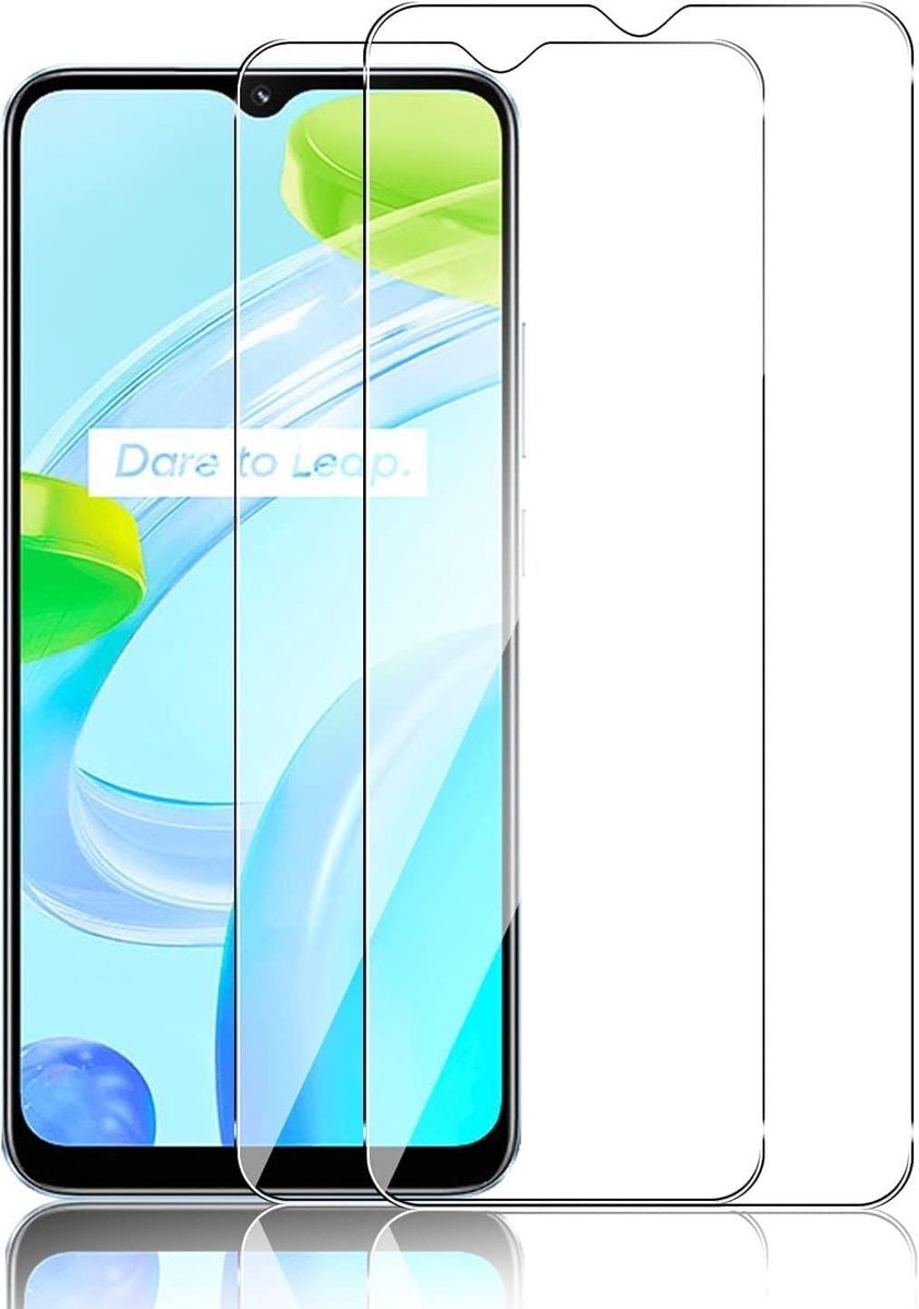 2 stuks pantserbescherming glas voor Realme C30 beschermfolie, 9H hardheid, krasbestendig, pantserfolie, anti-olieglas, anti-luchtbellen, HD-displaybeschermfolie