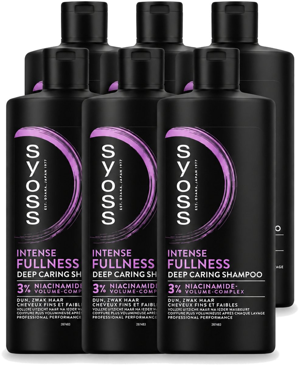 6 x Syoss – Shampoo – Intense Fullness – 440 ml - Voordeelverpakking - 6 stuks
