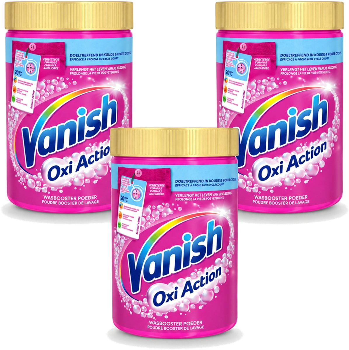 3 x Vanish – Wasbooster Poeder – Oxi Action Gekleurde & Witte Was – 710 g - Voordeelverpakking - 3 stuks