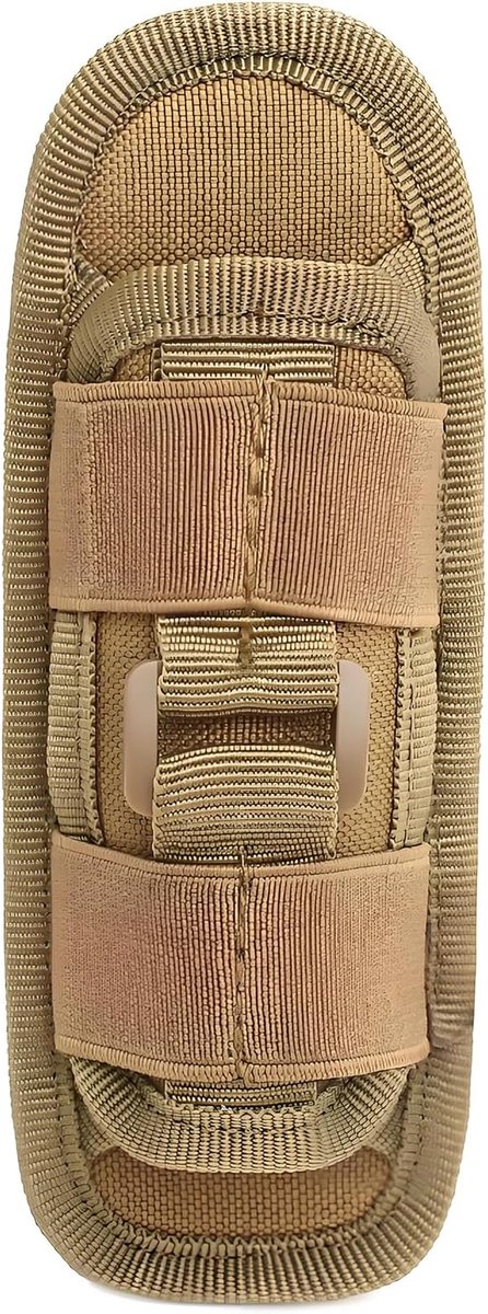 1 stuk zaklamphouder, kaki, zaklamphouder, elastische holster, nylon, riemclip, 360 graden draaibaar, geschikt voor zaklamp met wijzers