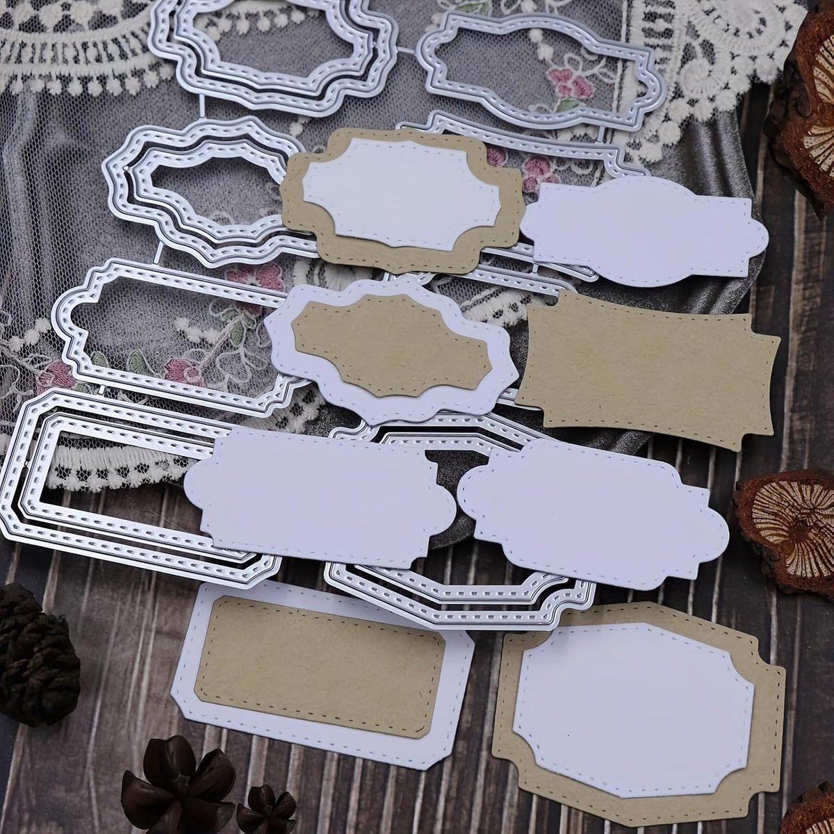 Set van 8 Snijmallen voor Creatieve Paper Projects en DIY Geschenken, Perfect voor Kaarten en Albums