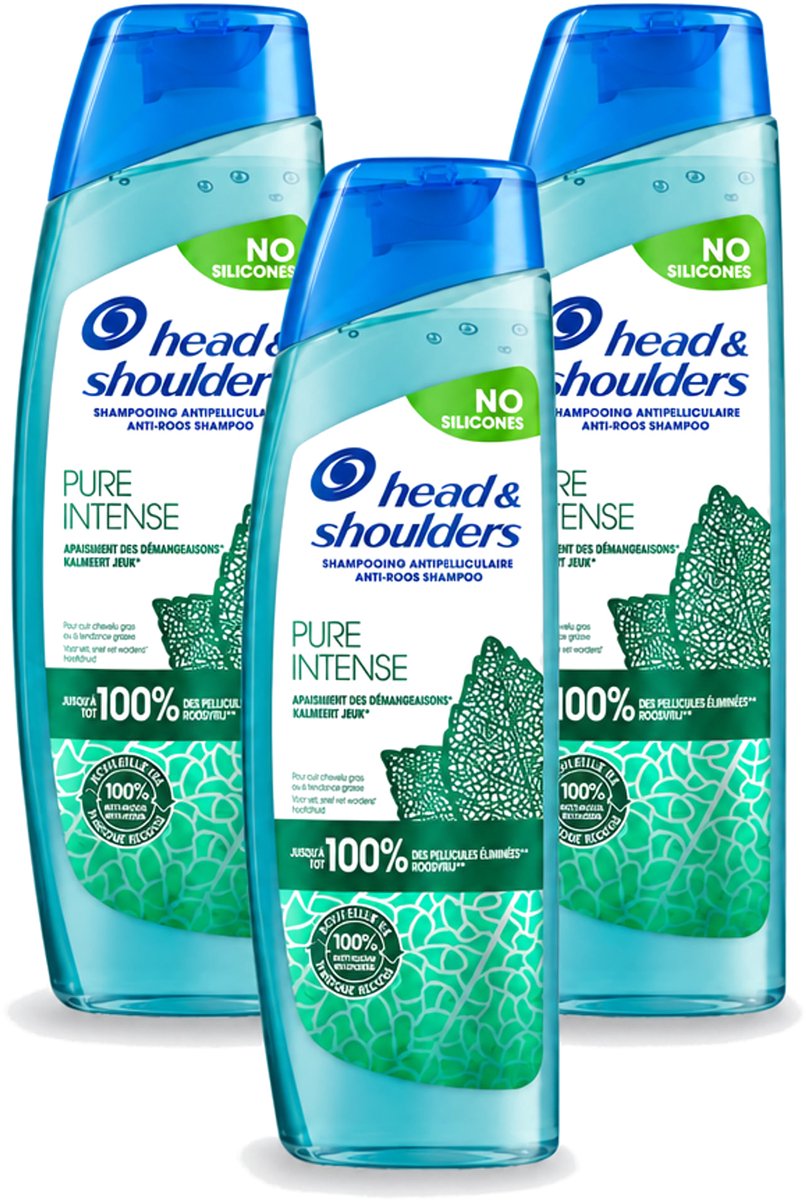 3 x Head & Shoulders – Shampoo – Pure Intense Kalmeert Jeuk – 250 ml - Voordeelverpakking - 3 stuks