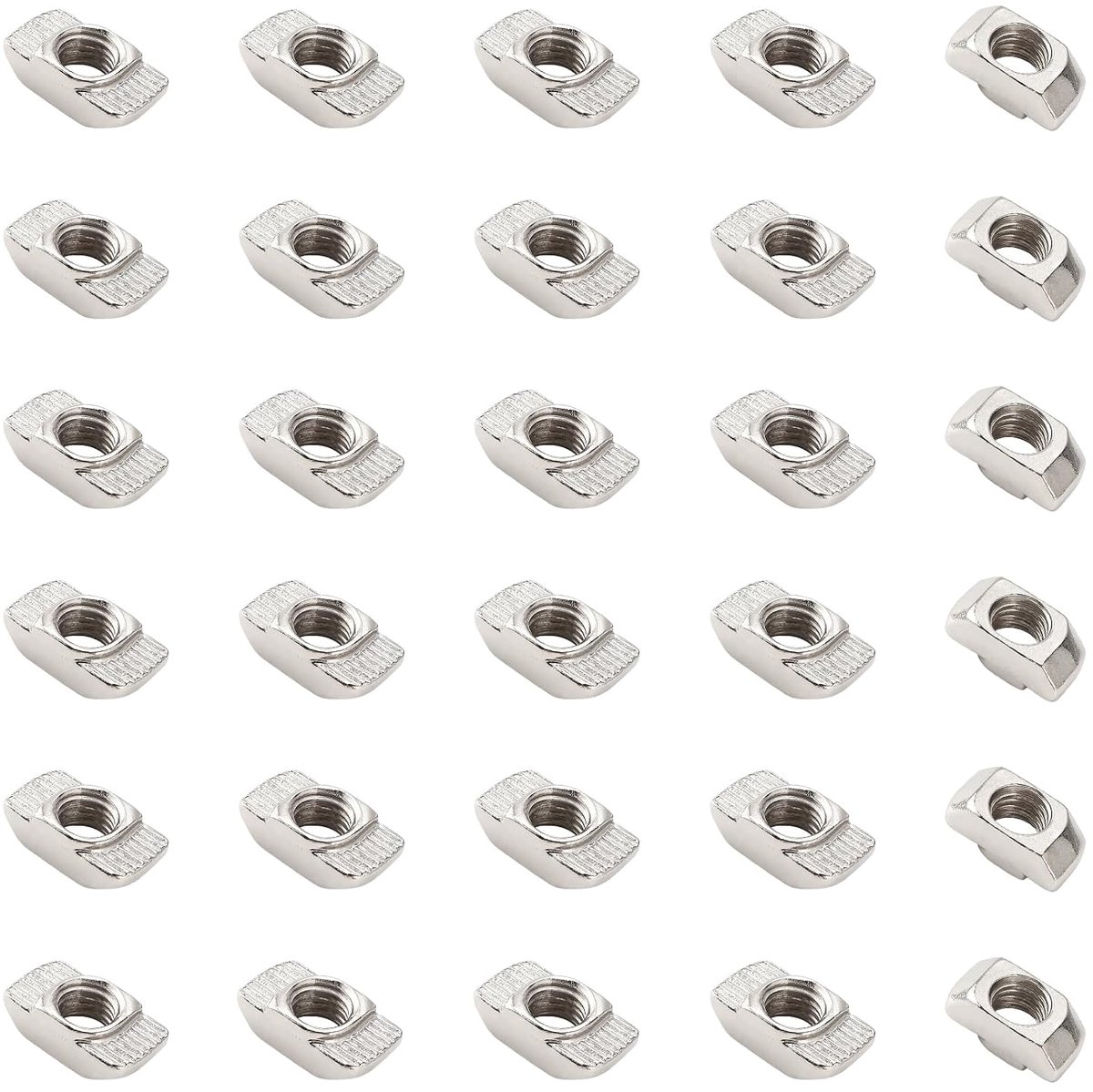30 Stuks 40-Serie M8 Schuifmoer met T-sleuf, Hamerkop T-Moeren, voor Geëxtrudeerde Aluminium Rails Uit de 40-Serie, Vooraf Ingebed