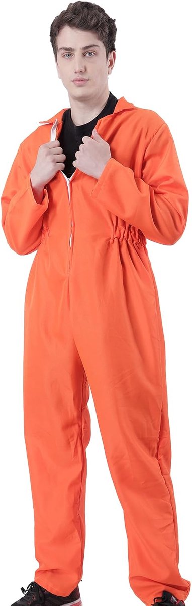 Oranje gevangene kostuum voor Halloween cosplay maat L
