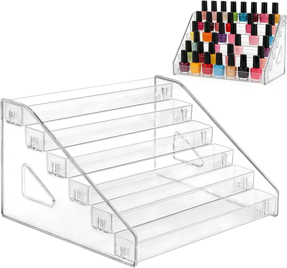 6 lagen, verzamelkaarten, displayhouder, acryl nagellakrek, nagellak-organizer, transparant, etherische oliënhouder, make-up-organizer voor fotokaart, trading card