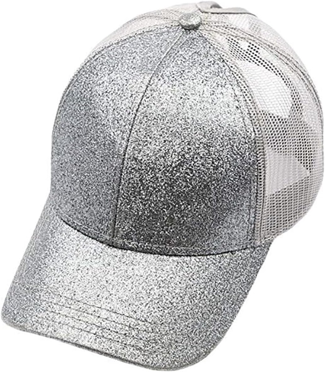 Mesh Cap Kinderen Glitter Mesh Baseball Cap Zonnehoed Jongens Meisjes Verstelbare Zomersportpet Paardenstaart Honkbalpet Baseball voor kinderen Eenheidsmaat
