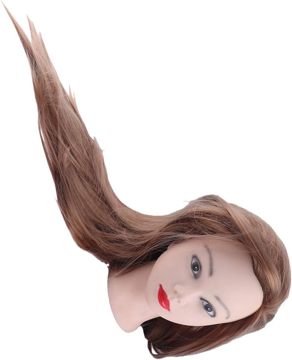 Menselijk Haar, Mannequinhoofd Cosmetologie Mannequin Poppenhoofd met Haar voor Haarstyling, Trainingspraktijk Vlechtpophoofd met Tafelklem Haarstylingset