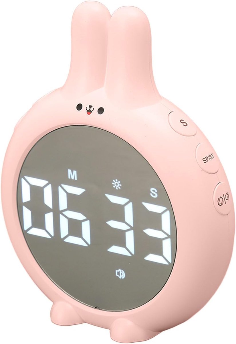 Timer, multifunctionele leuke cartoon dier countdown timer, LCD-scherm leuke cartoon konijn timer voor keuken koken bakken accessoires sport spel klaslokaal