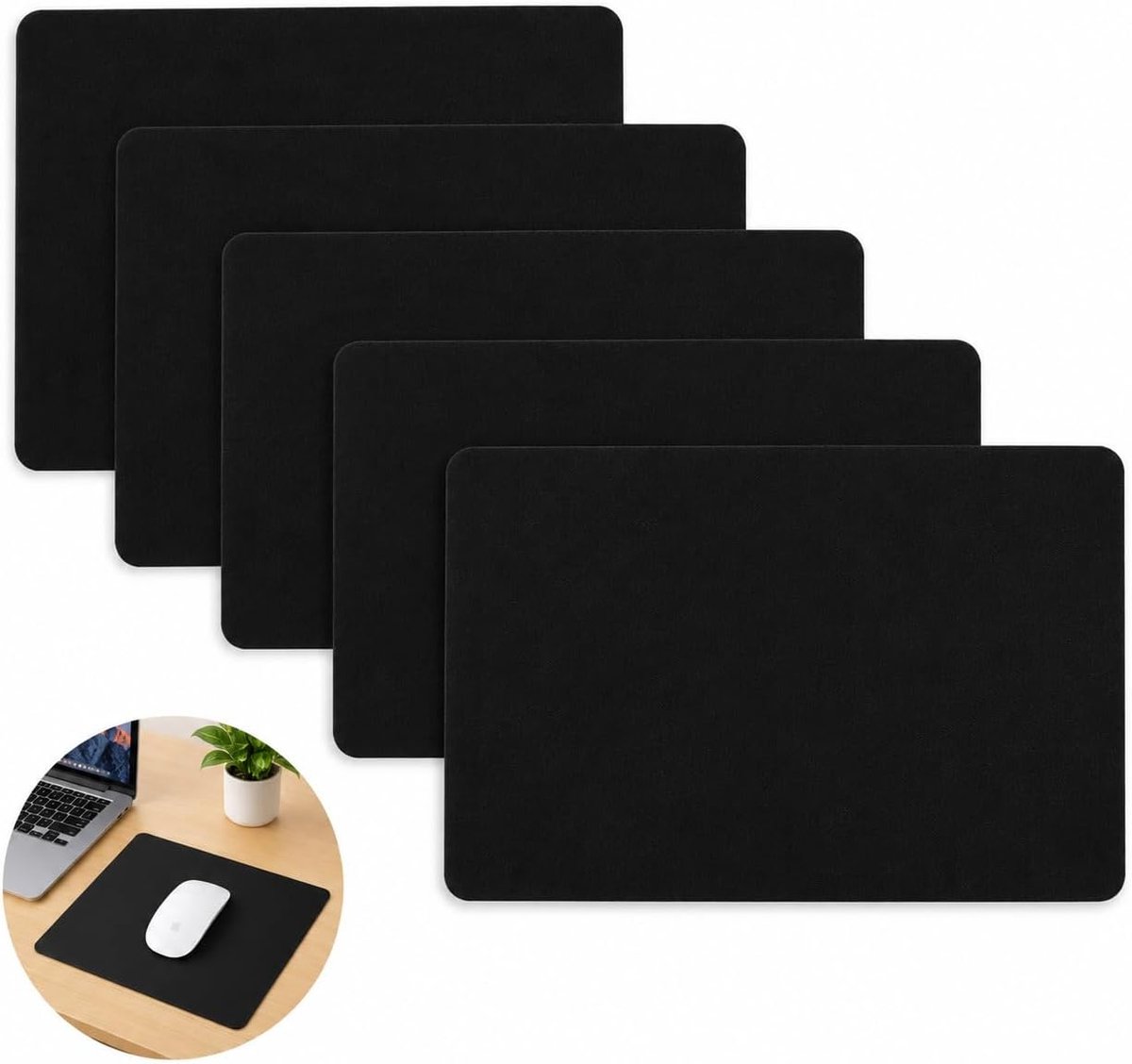 Muismatten, 180 x 220 mm, antislip, ultradun, ergonomische muismat, wasbaar, voor kantoor, pc en werk, glad oppervlak voor dagelijks gebruik