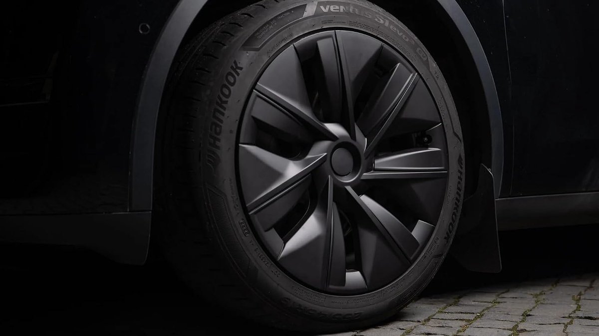 Wieldoppen Tesla Model Y 19 inch Gemini, Set van 4, Matzwart