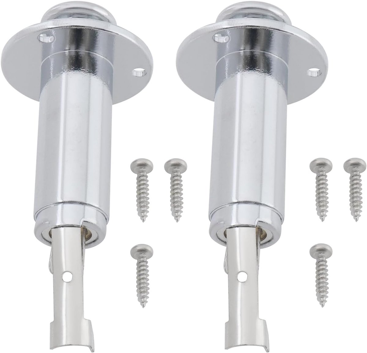2 Stks Akoestische Elektrische Gitaar Bass Mono Endpin Output Jack met Schroefknop Jack Socket Geschikt voor 6.35mm Stekkers Cilinder Jack (Zilver)