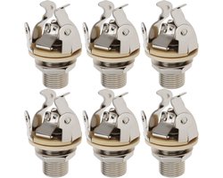 6 stks 1/4 "Multi-Contact Mono Output Jack Full-Contact Jack Geschikt voor Gitaar Bas