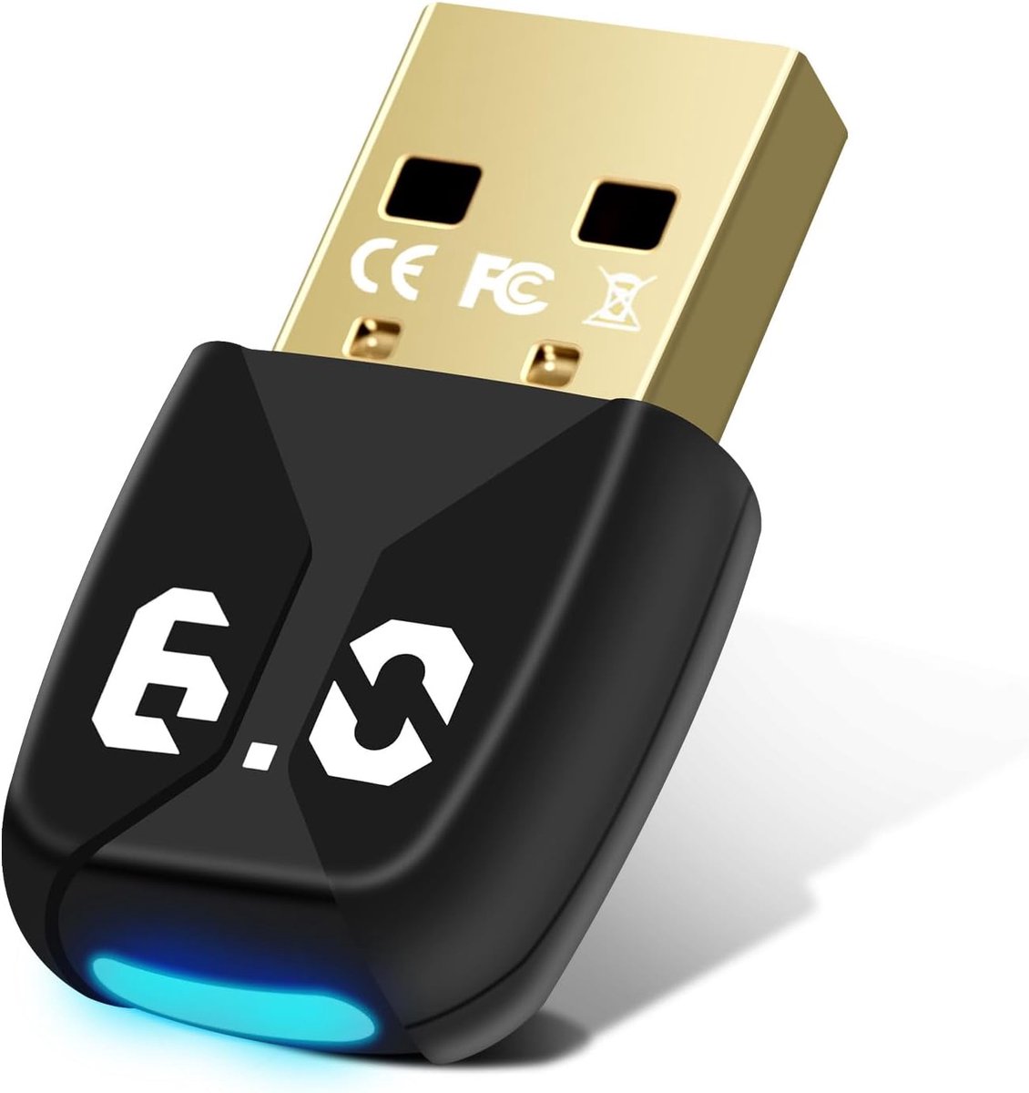 Bluetooth 6.0 USB-dongle voor pc, USB-stick, bluetooth muis, ondersteunt tot 5 apparaten tegelijkertijd, groot bereik, lage latentie, compatibel met Windows 11/10/8.1, incl