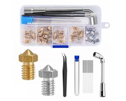 30 stuks mondstukken 0,4 mm mondstukken, 3D-printer, messing, roestvrij staal, hot-end-sproeiers met voor 1,75 mm filament Hot Ends V5, V6, voor Anycubic i3 Mega Chiron Prusa i3 MK3/MK3S/Mega/Kobra