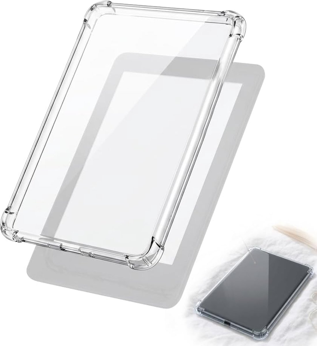 Beschermhoes voor Kindle e-reader, transparant, 1 stuk, 6 inch, 11e generatie, model 2024 RS23CV 2022 C2V2L3, siliconen, zacht, TPU, schokbestendig, ultradun, licht, krasbestendig, achterkant
