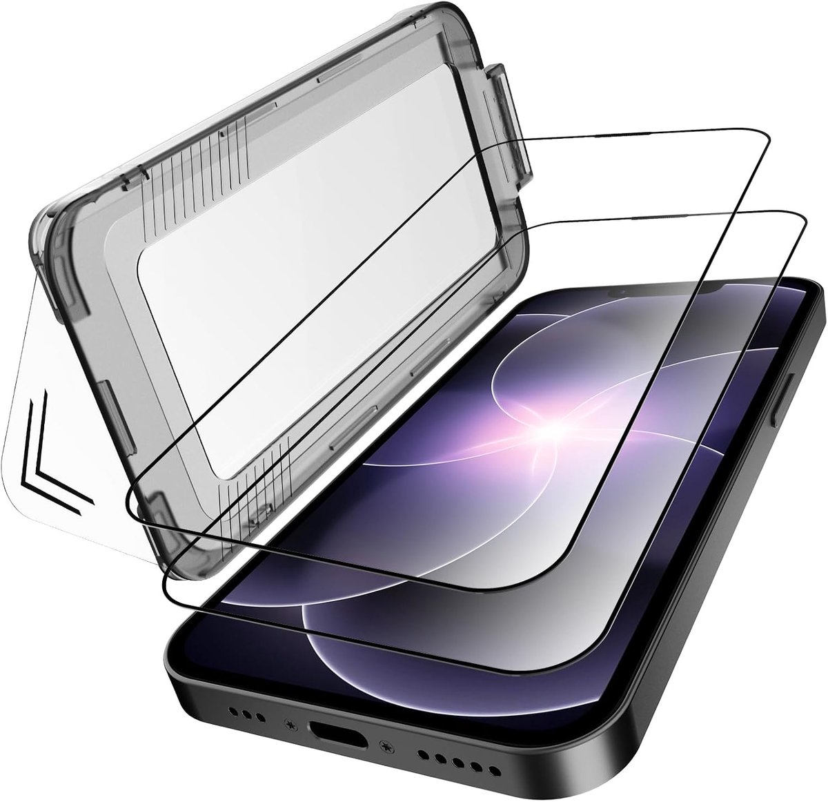 2 stuks beschermfolie compatibel met iPhone 17e, inclusief installatieset, 9H hardheid folie
